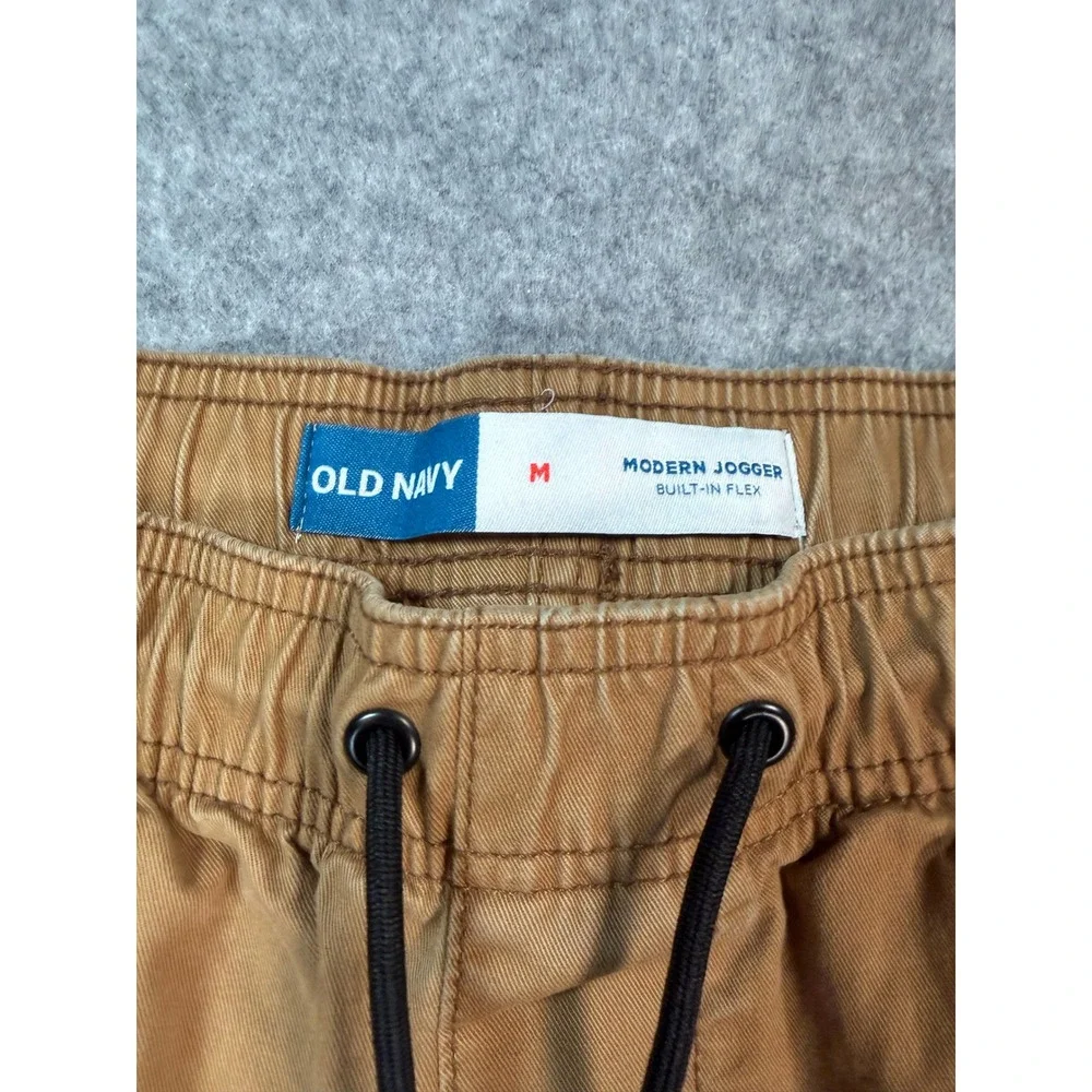 Old Navy Mens Modern Jogger Built-In Flex Khaki Tan Pants Size M Drawstring
